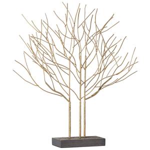 Sculpture en fer artisanale Hash Grove of Trees sur support, figurine d'arbre en fil d'or abstrait moderne pour table, écologique - Product Image 1