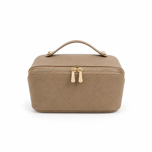 Portable PU Leather <b>Makeup</b> <b>Bag</b> <b>Large</b> Capacity Travel Cosmetic Organizer With Handle - Product Image 1