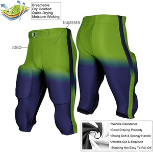 Pantalon de football personnalisé à prix avantageux, imprimé intégral, style short de football américain avec protections, matière polyester bon marché - Product Image 5