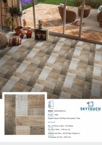Carreaux de sol en porcelaine de bois combinés de haute qualité pour décor de maison et d'hôtel pour un look élégant - Product Image 3
