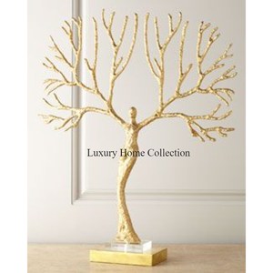 Escultura de mesa hecha a mano de ágata, marco de Color dorado, aspecto atractivo, diseñador, objetos modernos elegantes, suministro de artes y manualidades creativas - Product Image 3