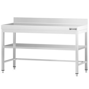 Commercial <b>Stainless</b> <b>Steel</b> <b>Table</b> with Upstand PREMIUM - 1500x600mm - with Undershelf - with Rear Upstand - with Additional - Product Image 4