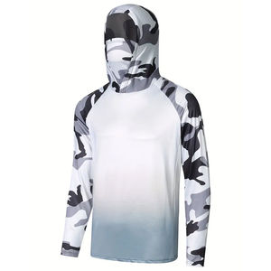 Sweat à capuche de protection solaire Upf 50 + pour hommes, sweat à capuche de pêche en jersey à manches longues, matériel en polyester, taille Xl pour la chasse et la pêche - Product Image 1