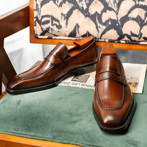 <b>Men's</b> genuine cowhide leather <b>shoes</b> <b>slip</b> <b>on</b> casual loafers lazy <b>shoes</b> comfortable daily wear footwear for <b>men</b> - Product Image 2