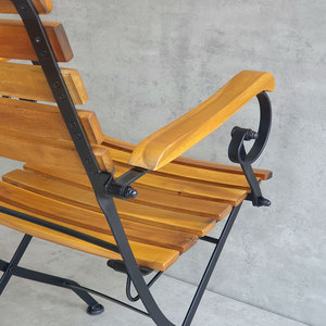Silla Plegable de Madera Maciza de Acacia REFORD con Reposabrazos de Hierro GCF079, para Campamento, Pesca y Actividades al Aire Libre - Product Image 6