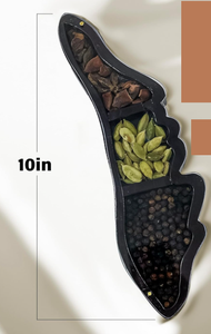 Compartiments carrés à deux tons Organisateur de style bois Boîte de rangement pour épices Masala Poivre en laiton Autres outils incluant une cuillère - Product Image 4