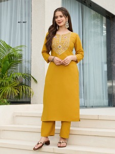 Indian Pakistani Heavy Rayon <b>Fabric</b> Fancy With Embroidery Work Trending Party Wedding Haldi Traditional Casual Wear Salwar suit - Product Image 6