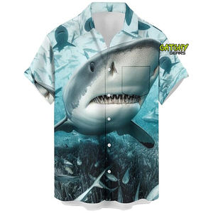 Ropa de calle Hawaiana de alta calidad, ropa informal de estilo japonés, camisa Aloha de manga corta con estampado de playa de verano para hombres - Product Image 1