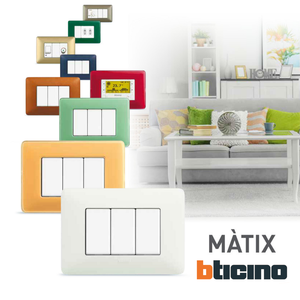 BTicino Matix Kit Base 4 pezzi bianco con interruttore bipolare Schuko e prese punto - Product Image 5