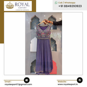 Designer de mode de luxe de qualité supérieure belle fausse georgette lourde Kurti avec travail de broderie à prix compétitif - Product Image 5