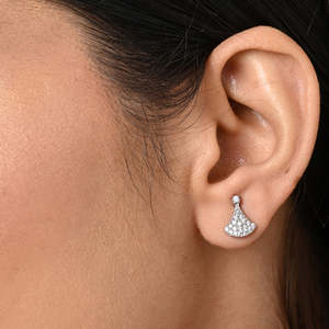NOVAMART Fine Premium 925 <b>Sterling</b> <b>Silver</b> <b>Stud</b> Earrings with 18K Gold Plating for Zirconia Floral Pattern Women & Girls Wedding - Product Image 4