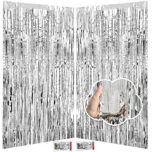 Metallic Foil Fringe Curtains <strong>Door</strong> <strong>Streamer</strong> for Christmas Graduation Parties-Reusable Durable Indoor Photo Booth Backdrop - Product Image 3