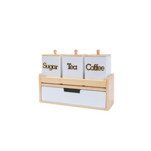 Aesthetic Wooden <b>Jar</b> <b>Set</b> Natural Storage Containers for Kitchen, Coffee, or <b>Spices</b> - Product Image 2