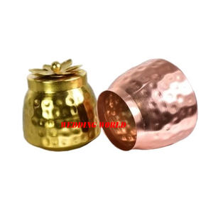 Fournisseur de bocal à bonbons en métal plaqué or, serveur de noix fantaisie de créateur fait à la main, vente en gros d'un nouveau bocal à fruits secs en métal élégant classique - Product Image 3