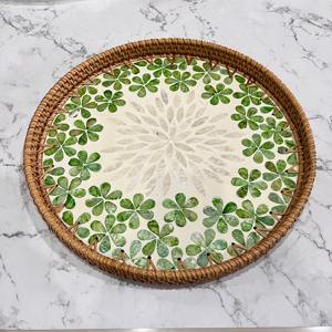 Bandeja de concha de nácar, el más vendido, bandejas de fregona de ratán para exhibición de joyas de perfume, suministro de hotel de spa - Product Image 6