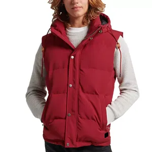 Chaleco acolchado para hombre listo para invierno con logotipo personalizado y aspecto acolchado, prendas de vestir exteriores sin mangas, chaquetas para hombre a la venta - Product Image 3