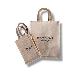 Bolsa de yute estampada reutilizable con asa suave, perfecta para uso diario y regalo - Product Image 4