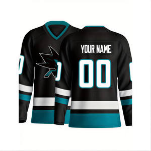 ชื่อและหมายเลขที่ปรับแต่งได้ เสื้อสเวตเชิ้ตฮ็อกกี้น้ำแข็งสำหรับผู้ชาย ปักลายลำลองสำหรับเล่นกีฬากลางแจ้ง แขนยาว ฮ็อกกี้น้ำแข็ง - Product Image 1