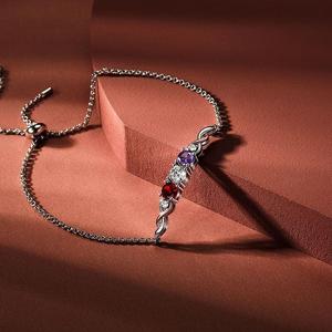 Jeulia Custom <b>Infinity</b> Two-Tone Three Birthstones Crystal <b>Bracelet</b> - Product Image 4