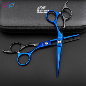 Bahasa Pro Màu Đen & Màu Xanh Nhãn Hiệu Riêng Cắt Tóc Cắt Tóc Kéo Kéo Cắt Tóc Chuyên Nghiệp Cắt Tóc Kéo Thiết Lập Với Trường Hợp - Product Image 1