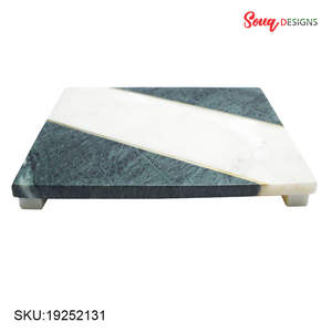 Ak-tabla de cortar de mármol blanco en forma de galleta de latón, artículo de decoración para el hogar y regalo de Chef - Product Image 3