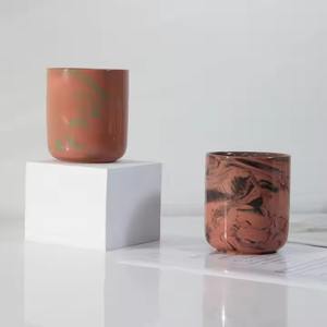 Pot à bougie en marbre pour la décoration intérieure de Pâques Récipient à cire rechargeable Style moderne minimaliste Écologique Résistant à la chaleur H.M.A - Product Image 2