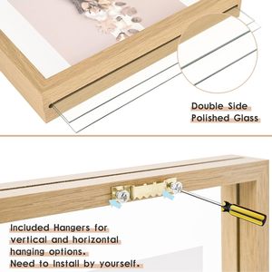 Wood Photo <b>Frame</b> 5x7 Inch Rectangular Floating Effect Minimalist <b>Wall</b> Art Vertical Durable <b>Design</b> - Product Image 4