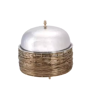 Restaurant-Grade Metal <b>Hot</b> Pots Casserole with Wire Metal and Flowers <b>Food</b> Warming & Storage <b>Container</b> Hammered Lid <b>Hot</b> Arrival - Product Image 5