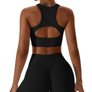 สปอร์ตบราผ้าสแปนเด็กซ์ซับเหงื่อพร้อมพิมพ์ลายถ่ายโอนความร้อนแห้งเร็วระบายอากาศได้ดี - Product Image 5