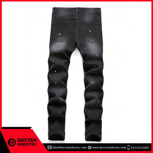 Nueva moda 2024, diseño ajustado, pantalones vaqueros rasgados ajustados sólidos, ropa informal para hombres, Pantalones vaqueros de la mejor calidad para hombres - Product Image 2