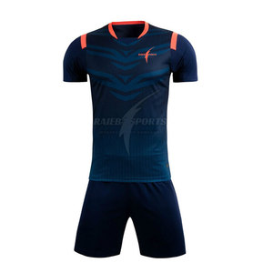 Uniformes de Fútbol Personalizados para Hombre y Mujer, Tallas Grandes, Corte Holgado, Manga Corta, Cuello en V, Impresión por Sublimación, Transpirable, Secado Rápido, Cintura Elástica - Product Image 1