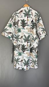 Chaqueta Kantha con estampado de jungla India hecha a mano, bata Kantha de algodón de invierno en estilo Kimono, ropa de playa - Product Image 3