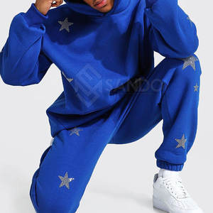 ชุดวอร์มผู้ชายประดับพลอยเทียมทรงสลิมฟิตแฟชั่นขายดีชุดฝึกซ้อมมีซิปสวมใส่สบาย - Product Image 5