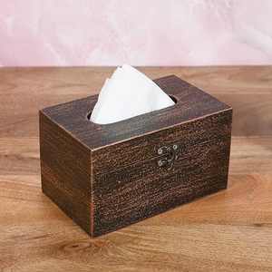 Soporte de pañuelos de madera pulida de primera calidad con fondo deslizante Caja de pañuelos de madera india tradicional con accesorios de latón a bajo precio - Product Image 6