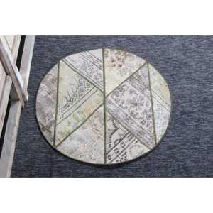 Tapis de 2,5 x 2,5 pieds, tapis turc vintage, tapis en laine vert patchwork - Product Image 4