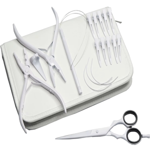 Professional <b>Tape</b> in Hair Extension & <b>Micro</b> Links Hair Extensions Tools Kit in White Color Custom Logo Hair Extension Tools - Product Image 2