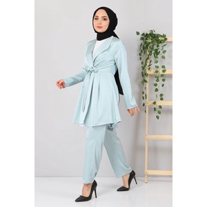 Conjunto Casual de 2 Piezas para Mujer, Satén, Estampado Floral, Tela Tweed, Logotipo Personalizable, Tallas XS/XL, Tejido de Punto, Verano Otoño - Product Image 3