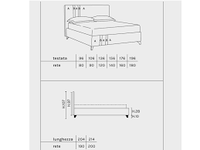 Lit double italien moderne, taille Queen/King, tête de lit personnalisable, boîte de rangement en option, rembourré 100% tissu, écologique