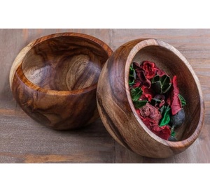 ชามไม้ทำด้วยมือคุณภาพสูงเหมาะสำหรับสลัดผลไม้และของว่างชามเสิร์ฟไม้ธรรมชาติสำหรับบ้านร้านอาหาร - Product Image 4