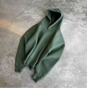 Sudadera con capucha de algodón pesado de gran tamaño para hombre, cremallera recortada personalizada, cremalleras dobles, estilo de calle, hombro caído bordado, Invierno - Product Image 1