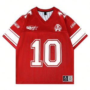 Camiseta de Entrenamiento Sublimada con Cuello en V, Altamente Recomendada, Nombre y Número del Equipo Personalizados, Ropa de Fútbol Retro de Malla de Poliéster - Product Image 1