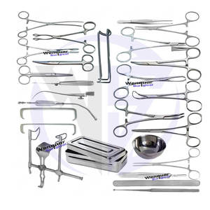 Juego de instrumentos quirúrgicos de acero inoxidable de 44 piezas para cirugía de hernia de apendectomía Manual Farabeuf Retractor fórceps de tejido de 15cm - Product Image 2