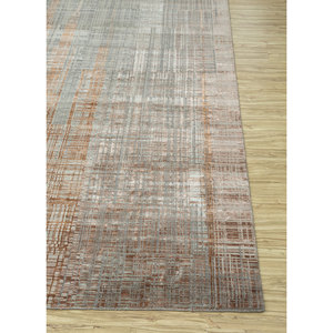 Alfombra Kavi Gris y Negra Anudada a Mano de Lana y Seda de Bambú con Patrón Abstracto Srb(701) para Uso Doméstico - Product Image 4