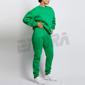 Chándal de lana lila con sudadera y joggers cónicos, conjunto de dos piezas suave para mujer, atuendo informal cómodo - Product Image 2
