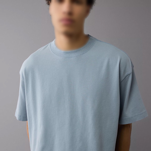 Tee Shirts Boxy Fit Street Style à Épaules tombantes 100% Coton Tee Tops Garçons Sportswear Crew Neck Boxy T-Shirt Hommes - Product Image 3