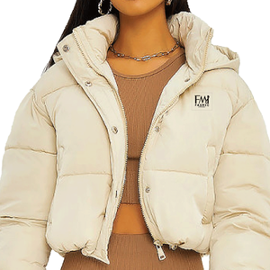 Chaquetas cortas de manga larga con cremallera de nuevo estilo para mujer con chaquetas acolchadas de tamaño personalizado para los más vendidos - Product Image 1