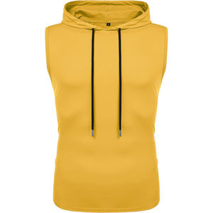 Sudadera con capucha gruesa pesada en blanco sin mangas para hombre Sudadera con logotipo personalizado French Terry Heavyweight Oversized para hombre Sudadera con capucha sin mangas - Product Image 4