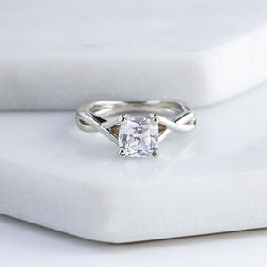<b>Cushion</b> Cut Diamond Twisted Anniversary <b>Ring</b> For Women - Product Image 1