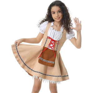 Léger sur mesure enfants Dirndls solide motif concevoir vos propres robes de filles prix de gros pour les enfants - Product Image 1