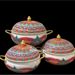 Chauffe-plat en métal de luxe au design arabe, nouveau modèle, élégant et décoratif, avec base en bois - Product Image 5